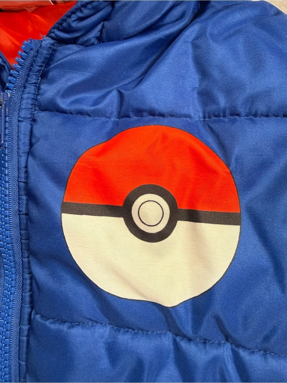 Pokemon 7/8 Little Kid Unisex Zip Up Winter Coat Puffer Jacket Blue Red Black